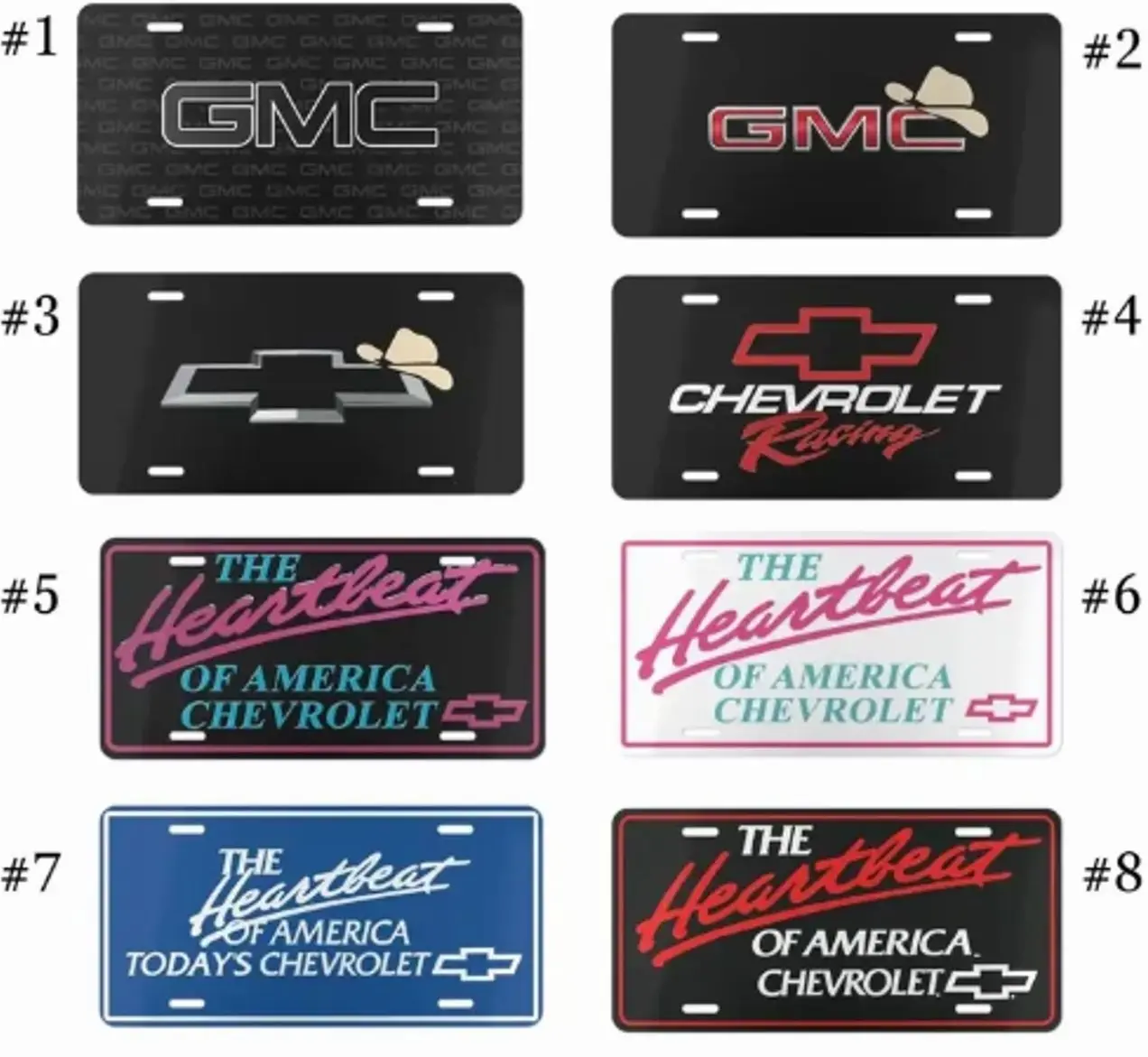 GMC Chevrolet Heartbeat of America Vanity License plate, Aluminum License Plate, Car Tag, Accessories, 12 x 6 Aluminum Material