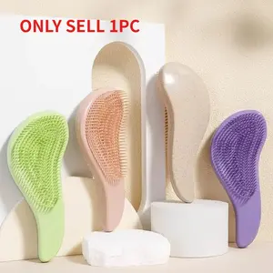 Magic Hair Straightening Comb, Soft Wheat Straw Scalp Massager, Anti-Static Gentle Brush, Salon Styling Comb for Smooth Hair