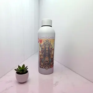 QueenLocGoddess Grey Custom Water Bottle with Unique Design and Cork Lid for Everyday Use