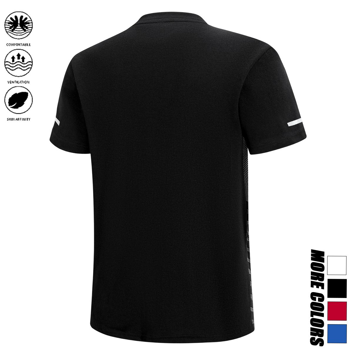 Men's 2-Piece Quick-Dry Mesh Sports T-Shirts - Moisture-Wicking Breathable Round Neck Short-Sleeved Activewear, Lightweight Black + Red XXXL Clothing for Running, Training Wear, Tops, Polyester, Short Sleeve, Athleisure Wear, Crew Neck, Two Pieces