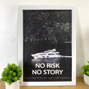 Poster No Risk No Story Entrepreneur Wall Art Poster, Take The Risk Reward Quote Poster, Yacht Inspiration Art For Entrepreneurs Artistic Decor