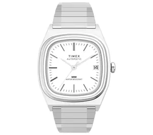 Timex x Kevin O'Leary 1983 Silver Leather Strap Automatic Watch