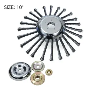 Weed Removal Head for 6-8-10 Inch Rotary Mowers Steel Wire Wire Wheel Garden Weeding Brush Gear, Lawn Mower Tool, Garden Lawn Mower Gear, Roadside Polishing Lawn Mower Head Gear, Rotating Weeding Brush, Grass Trimmer Head Tool Kit Cutting