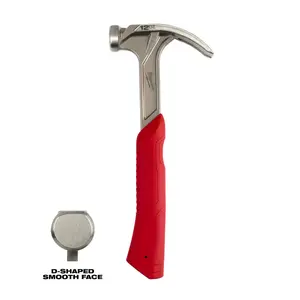 Milwaukee 48-22-9019 12oz Smooth Face Hybrid Claw Finish Hammer