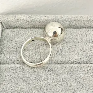 Sterling Silver 925 Medium Ball Ring Fashion