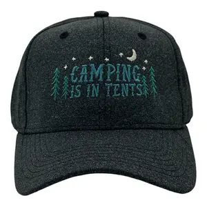 Camping is In Tents Hat Funny Sarcastic Outdoors Novelty Cap Funny Hats Sarcastic  Funny Camping  Novelty Caps for Men Black - Standard