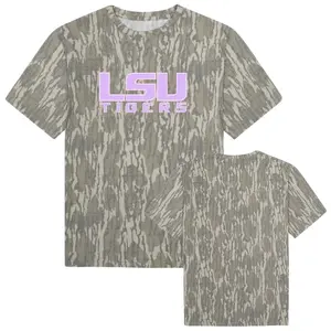 Mossy Oak Bottomland LSU Tigers, Vintage Bottomland Camo Tee, Mossy Oak Washed Out Camo Logo Tee, Mother's Day Gift, Gift For Lovers, Mother's Day Gift