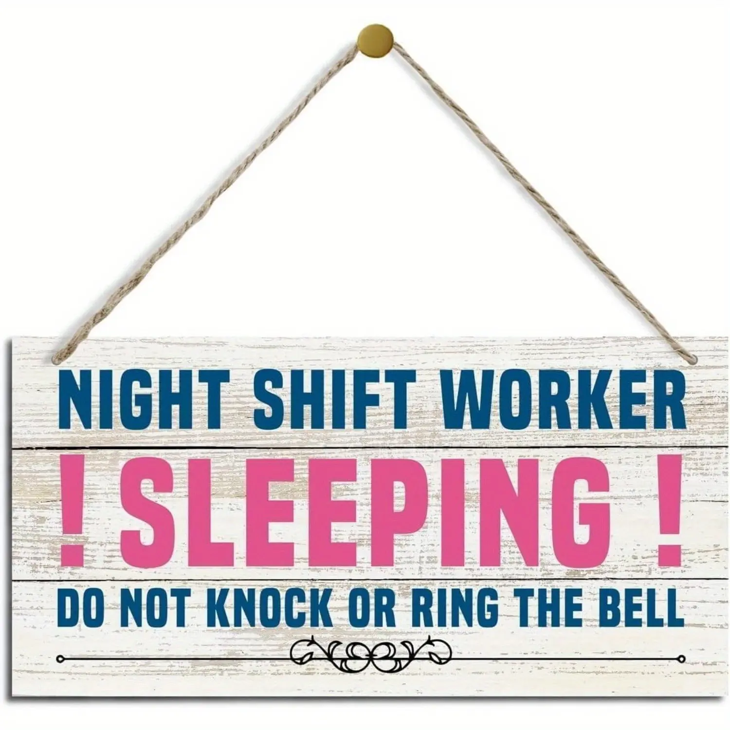 Sleep Signage, No Disturbance Door Hanger, Funny Day Nap Sign, Bedroom Door Decor, Farmhouse Style Home Art, Don't Knock or Ring Plaque, Hanging Farmhouse Sign, Wooden Home Sign 11.8x5.9 Inches