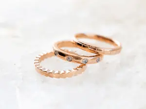Rose Gold Stacking Rings (Set of 3) - Final Sale