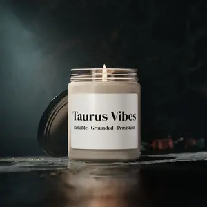 Taurus Vibes 100% Natural Soy wax blend scented Candle, Birthday Gift, Astrology,
