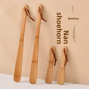 Bamboo Long-Handle Shoe Horns, Home Use, Shoe Helper for the Elderly & Pregnant, No-Bending Shoe Lifter, Customizable Gift Shoe Horns