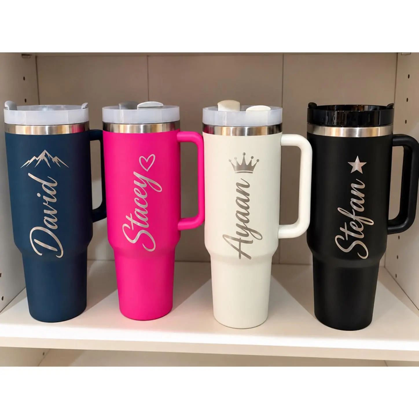 40 oz Personalized Water Bottle with Straw - Customize with Name and Logo - Unbranded Tumbler for Unique Gifts Drinkware Flasks