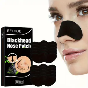 10pcs EELHOE Blackhead Nose Patches, Nasal Patch, Nose Strips - Bamboo Charcoal Deep Cleansing Mask with Extractor Tool, Paraben-Free & Sensitive Safe, Pore Minimizing, Blackhead Remover for Men & Women, No Fragrance