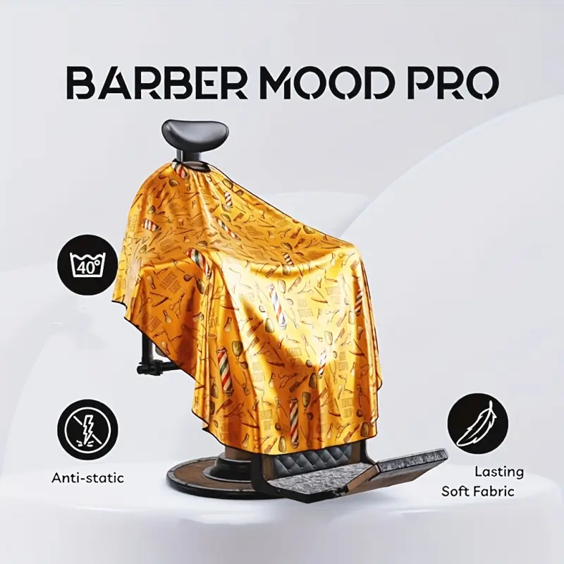 Professional Barber Cape for Hair Cutting Accessories - Adjustable Neck Snap Closure, Waterproof & Hairproof Salon Styling Cape for Men, Women, Kids | Premium Salon Quality for Barbers, Hairdressers & Home Use Barber Equipment