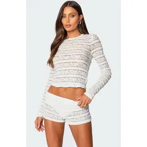 Edikted Women's Maisley Sheer Lace Top