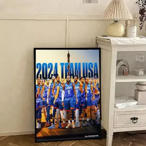 NoFramed, Official 2024 Team Usa Basketball Roster For Fourth Olympic Games Poster