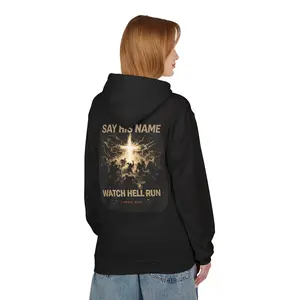 Religious Hoodie - "Say His Name, Watch Hell Run" Christian Faith Pullover