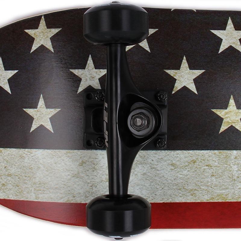 NPET 31 Inch Skateboard USA Flag with Wrap Graphic Designs – 7-Ply Maple Deck, High-Performance ABEC-9 Bearings, Sturdy & Lightweight Skateboard, Ideal for Beginners & Pros, Artistic Wrap for Smooth Stylish Ride