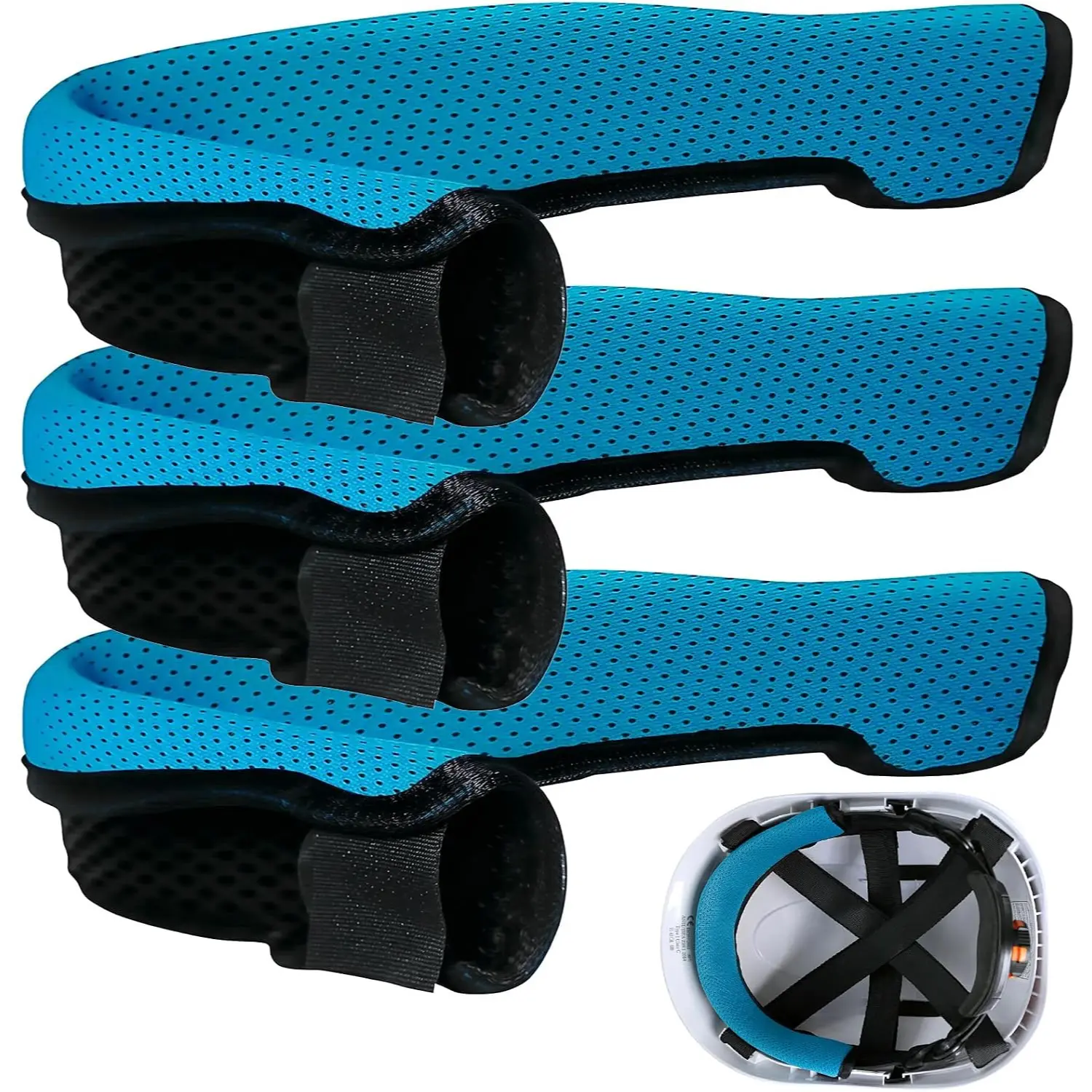 Hard Hat Sweatband Replacement Washable Helmet Sweat Liner with Hook and Loop Fasteners Breathable Absorbent Forehead Pad for Welding Construction Work
