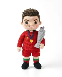 [CR7 FAN] Handmade Amigurumi Soccer Player Doll – CR7-Inspired Crochet Plush | Personalized Football Gift for Fans