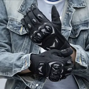 Anti-Slip Touchscreen Gloves for Motorcycle Riding Off-Road Highway Outdoor Durable Carbon Fiber Full Finger Motorbike Cycling Gloves