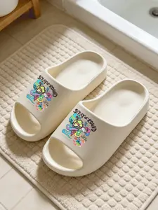 1 Pair Slides, EVA Material, Streetwear Style, Thick Non-slip Sole, Lightweight Slipper, Sprayground Graffiti Frog & Snake Print, Women's Indoor Outdoor Slippers, Indoor Home Slippers