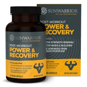 Sunwarrior Active Capsules Pre-Workout Power and Recovery Capsules, Stimulant-Free, 120 Vegan Capsules