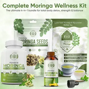 Complete Moringa Wellness Kit – Moringa Seed Oil, Moringa Capsules, Moringa Seeds & Minted Moringa Tea