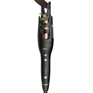NOVUS Anti-Scald Automatic Dual Temperature Ceramic effortless curl Curling Iron, Long Hair Curler Lazy Rotating Wand, Auto Curling, 3 Temp Settings, 30Min Auto Shut Off