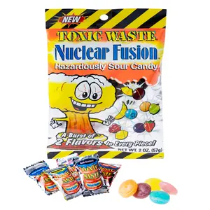Toxic Waste Nuclear Fusion Hard Candy - Sour and Sweet Fusions with Super-Sour Flavor and Unique Sourness Intensity - Snack