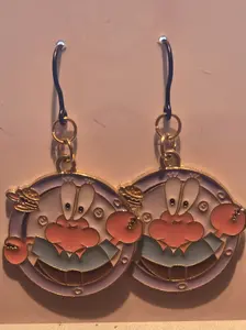 Underwater friend  who is a a crab Plastic dangly earrings