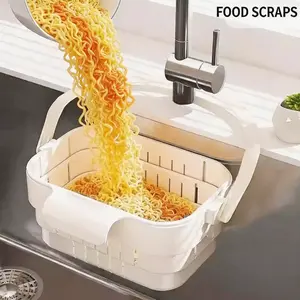Adjustable Kitchen Sink Strainer Basket, Foldable Drain Filter & Food Catcher for Leftovers, Prevents Sink Clogs