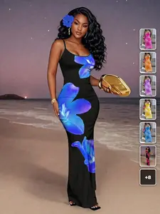 FLASH Bodycon Maxi Dress Mermaid Style Sexy Summer Vacation Beach Outfit