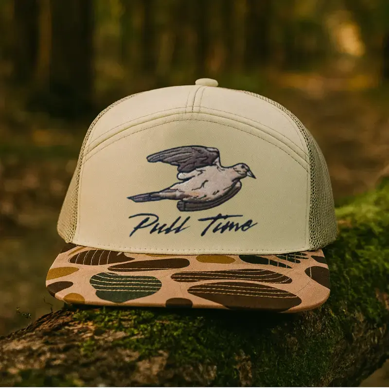 [ BUY 1 GET 1 ] Dove Hunting Trucker Hat, 57 Panel Camo Brim Snapback, Flying Dove Embroidered Hat for Men, Outdoor Hunter Cap, Country Waterfowl Style Mesh Back Hat, Adjustable Fit Mesh Back Hat, Adjustable Fit