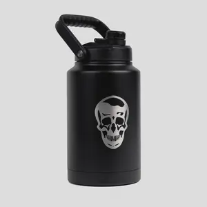 128 oz Stainless Steel Water Bottle with Handle-Carry Lid and Non-Slip Base, Double-Walled Vacuum Insulation Drinkware Flasks