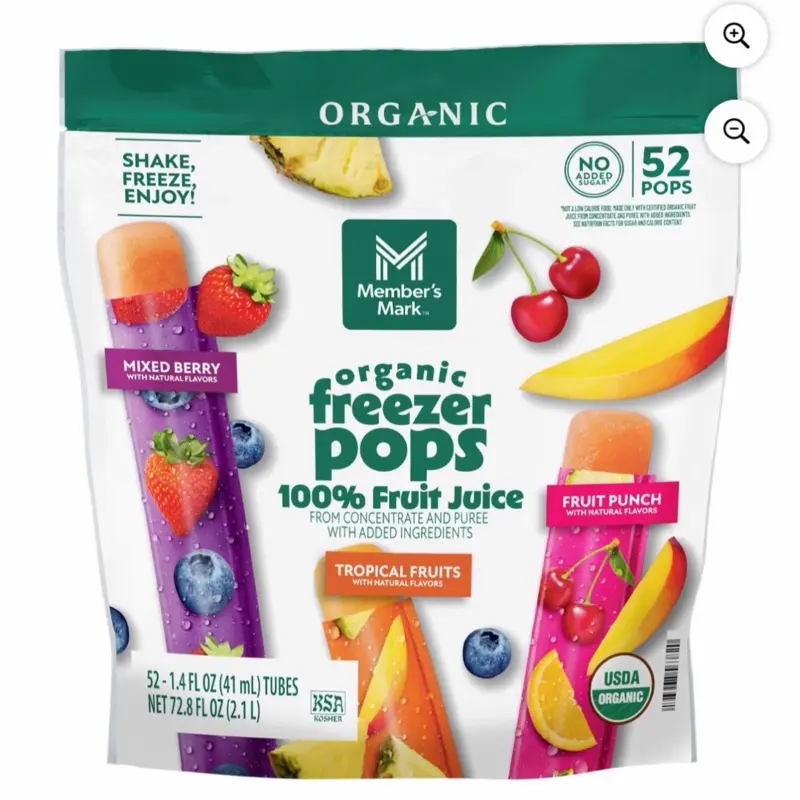 Member's Mark Organic Freezer Pops, 52 ct. Member's Mark Organic Freezer Pops, 52 ct.
