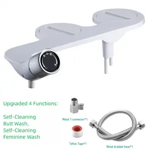 Bidet Toilet Seat Attachment - A Non-Electric Self Cleaning Water Sprayer with Adjustable Water Pressure Nozzle, Angle Control & Easy Home Installation (Brushed Nickel)