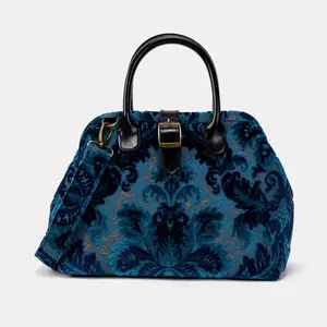 Burnout Velvet Revival Aqua Carpet Handbag Purse