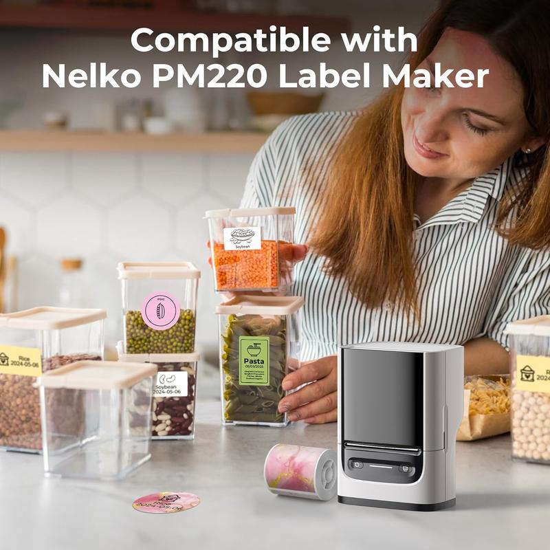 Thermal Labels for  PM220 Label Maker, 2 inch (50mm) Thermal Tab, , Multi-Purpose Label Tape, 1 Roll of 150 Self-Adhesive Thermal Paper Gradient