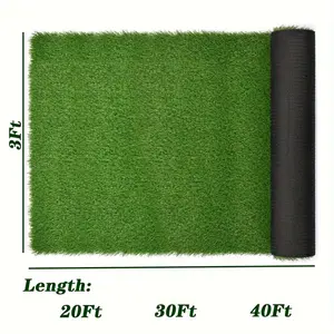 1.57" Super Long Realistic Synthetic Grass Turf - 20/30/40Ft Fake Grass Carpet Rug for Christmas Tree Floor Decor, Home Improvement, Garden Supplies Decorative Golf Practice Mat Golf Hitting Mat