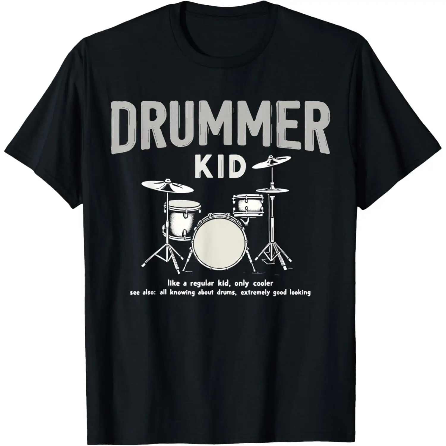Men's Vintage Drummer Print T-Shirt, Casual Loose-Fit Short-Sleeve Graphic Tee in Breathable Soft Fabric, Shortsleeve, Graphic Print, Round, Tshirt, Top, Menswear, Short-Sleeve Tee, Breathable Cloth, All-Seasons, Loose-Fitting, Machine Washable, Streetwea