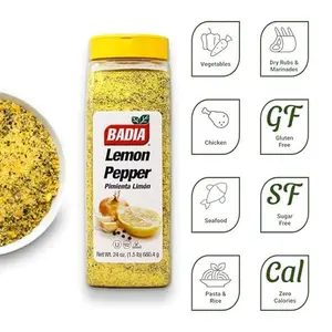 Badia Lemon Pepper Seasoning, 24 oz - Pepper, Garlic & Onion, Zesty Citrus Blend for Chicken, Seafood & Vegetables