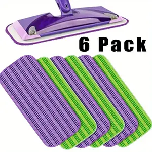 6Pcs Reusable Mop Pads ,Wet Jet Pads Refills for Swiffer Mop, Microfiber Replacement Pads for Hardwood Floor Cleaning, Dry Wet Mopping Cloths for 12" Wet Jet Refill - Home Improvement.