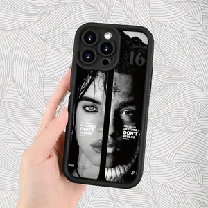 A Popular Rap Music-Themed Black And White Portrait of Billie - Durable And Long-Lasting | Camera Protection | Shockproof And Drop-Resistant | Matte Anti-Slip | Subtle Luxury, UV Printing Suitable for iPhone 17 16 15 14 13 12 11 Pro Max Plus