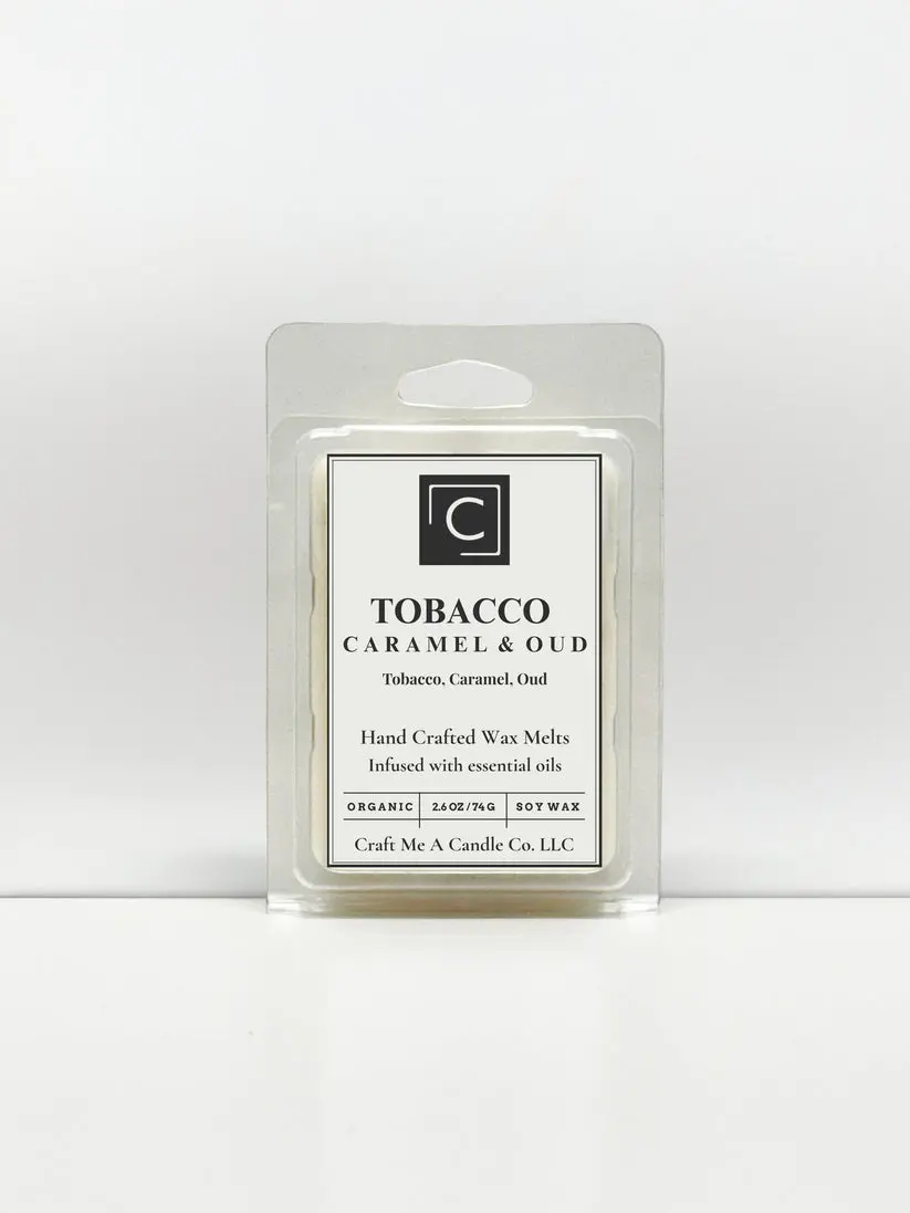 Tabacco Caramel & Oud Wax Melts  Hand-Crafted Wax Melts  Organic Soy Wax Melts