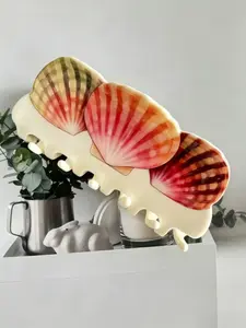 Summer Beach Shell Print Hair Claw Clip, Strong Acetate Jaw Clip, Non-Slip Hair Clip for Thick/thin Hair, Ocean Style Hair Accessory