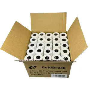 50 Rolls of 2 1/4" x 50' Thermal Receipt Cash Register Credit Card Paper, BPA-Free, Bright White & Smooth