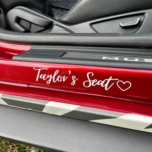Girlfriends Name Seat Sticker Door Step | Car Vinyl Decals | Relationship Gifts | Car