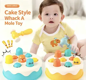 Whack a Mole Soft Hammer Toy, Classic Novelty Early Learning Game with Learning Materials, Gifts for Babies Ages 1-3