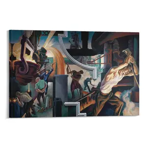 Thomase Hart Benton Drawing Poster Artworks Canvas，  Room Aesthetic Wall Art Home Modern Decor Gift. (10) Canvas Poster Bedroom Decor Sports Landscape Office Room Decor Gift Frames Ornaments Artistic Decoration Print Photo